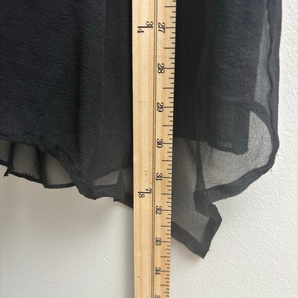 100% Silk Asymmetrical Sheer Black Ruffle Sleeveless Whimsigoth Tunic Top XS - Picture 8 of 8
